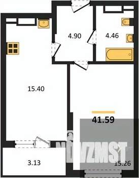 1-к квартира, вторичка, 42м2, 14/22 этаж