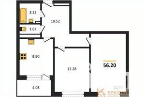 2-к квартира, вторичка, 56м2, 15/18 этаж
