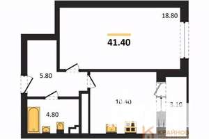 1-к квартира, вторичка, 41м2, 5/25 этаж