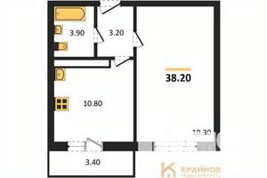 1-к квартира, сданный дом, 38м2, 15/17 этаж