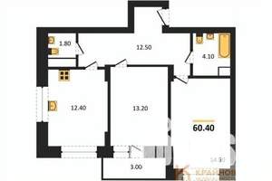 2-к квартира, вторичка, 60м2, 3/13 этаж