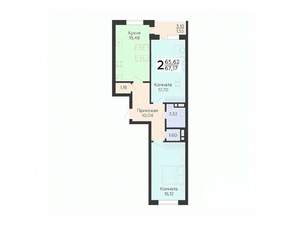 2-к квартира, вторичка, 67м2, 12/18 этаж