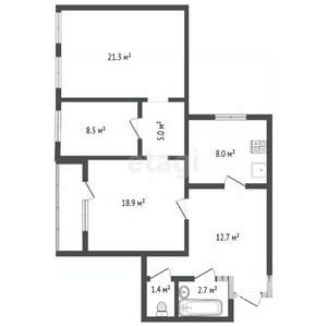 3-к квартира, вторичка, 79м2, 2/9 этаж