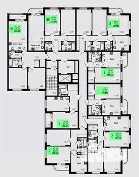 1-к квартира, вторичка, 46м2, 5/9 этаж