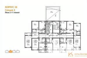 2-к квартира, вторичка, 66м2, 6/17 этаж