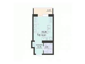 Студия квартира, вторичка, 20м2, 8/20 этаж