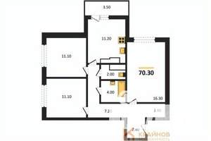 3-к квартира, вторичка, 70м2, 24/25 этаж