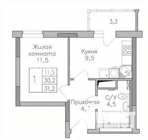 1-к квартира, вторичка, 31м2, 5/25 этаж