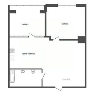 1-к квартира, вторичка, 51м2, 4/16 этаж
