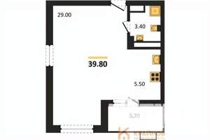Студия квартира, строящийся дом, 40м2, 15/15 этаж
