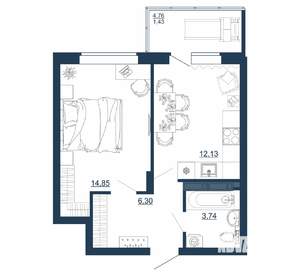 1-к квартира, вторичка, 38м2, 9/18 этаж