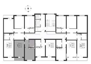 1-к квартира, вторичка, 42м2, 6/17 этаж