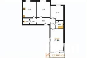 3-к квартира, вторичка, 76м2, 14/17 этаж