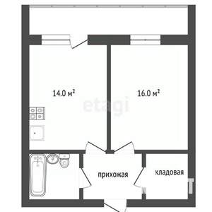 1-к квартира, вторичка, 40м2, 2/13 этаж