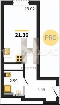 Студия квартира, строящийся дом, 21м2, 15/27 этаж