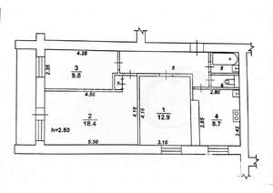 3-к квартира, вторичка, 61м2, 8/9 этаж