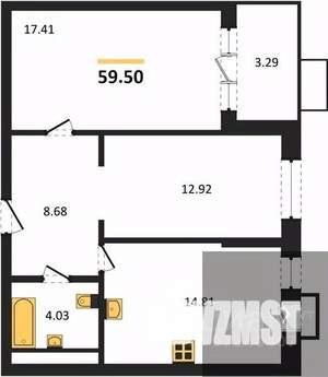 2-к квартира, вторичка, 60м2, 6/21 этаж