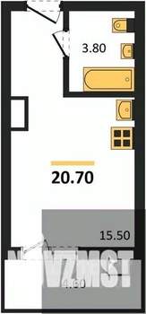 Студия квартира, вторичка, 21м2, 14/17 этаж