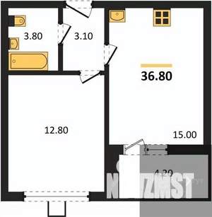 1-к квартира, вторичка, 37м2, 17/17 этаж
