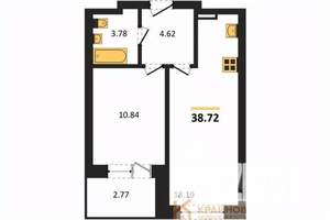 1-к квартира, вторичка, 39м2, 18/28 этаж