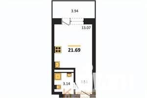 Студия квартира, вторичка, 22м2, 15/28 этаж