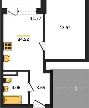 1-к квартира, вторичка, 35м2, 6/23 этаж