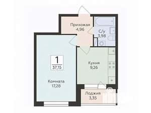 1-к квартира, вторичка, 37м2, 11/18 этаж
