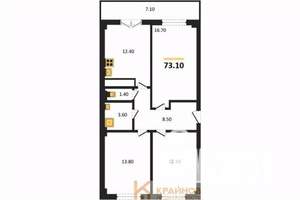 3-к квартира, вторичка, 73м2, 11/15 этаж