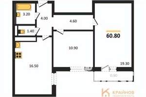 2-к квартира, вторичка, 61м2, 12/17 этаж