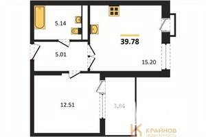 1-к квартира, сданный дом, 40м2, 5/21 этаж