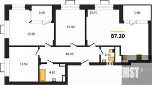 3-к квартира, вторичка, 87м2, 2/14 этаж