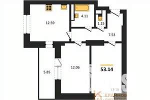 2-к квартира, вторичка, 53м2, 4/28 этаж
