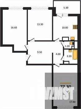 3-к квартира, вторичка, 77м2, 5/17 этаж