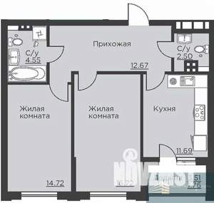 2-к квартира, вторичка, 65м2, 2/18 этаж