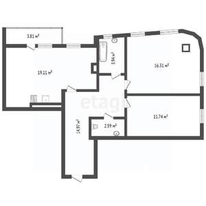 2-к квартира, вторичка, 68м2, 3/4 этаж