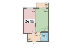 2-к квартира, вторичка, 45м2, 10/19 этаж