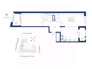 2-к квартира, вторичка, 64м2, 4/8 этаж