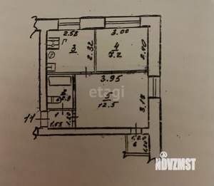 1-к квартира, вторичка, 32м2, 3/3 этаж