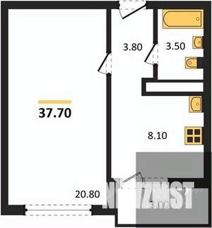 1-к квартира, вторичка, 38м2, 4/17 этаж