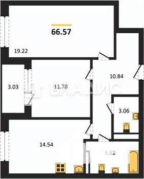2-к квартира, вторичка, 67м2, 7/18 этаж