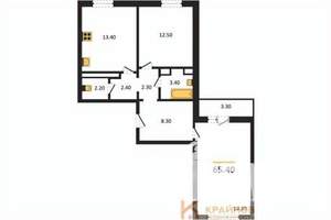 2-к квартира, вторичка, 65м2, 13/17 этаж