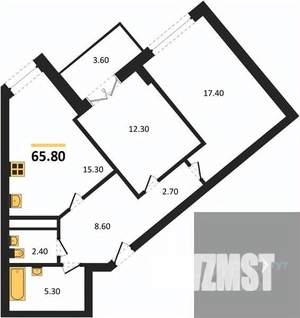 2-к квартира, вторичка, 66м2, 12/25 этаж