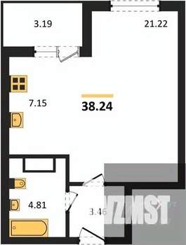 Студия квартира, вторичка, 39м2, 13/18 этаж