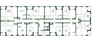 1-к квартира, строящийся дом, 39м2, 2/13 этаж