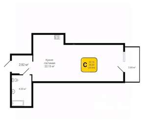 1-к квартира, вторичка, 31м2, 3/20 этаж
