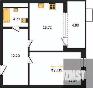 1-к квартира, вторичка, 47м2, 18/21 этаж