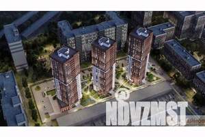 1-к квартира, строящийся дом, 45м2, 7/25 этаж