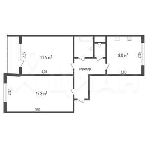 2-к квартира, вторичка, 48м2, 9/10 этаж