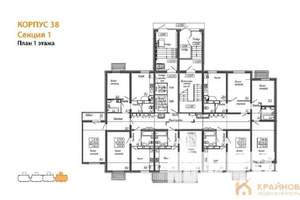 1-к квартира, вторичка, 37м2, 1/17 этаж