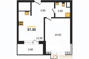 1-к квартира, вторичка, 37м2, 11/11 этаж